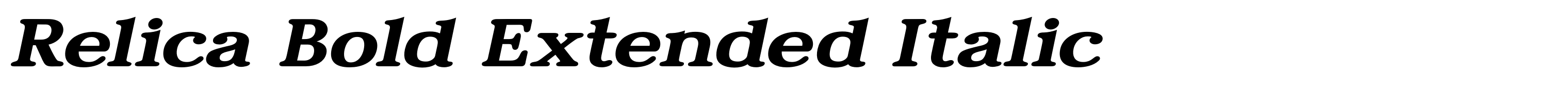 Relica Bold Extended Italic
